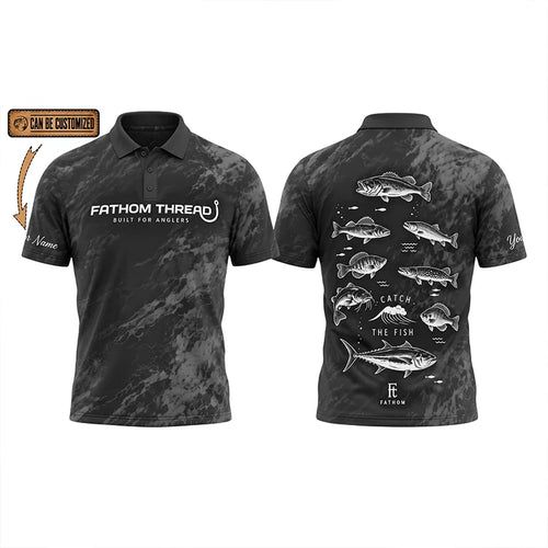 Fathom Thread Catch The Fish Camo Fishing Polo Shirt