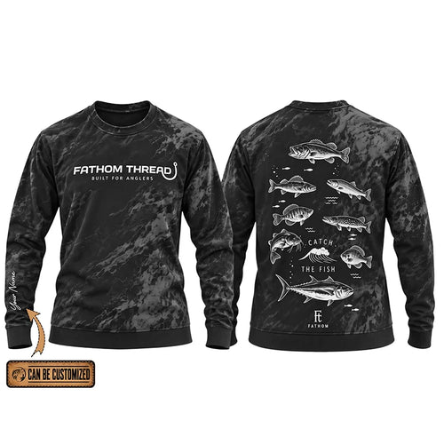 Fathom Thread Catch The Fish Camo Fishing Sweater