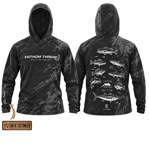 Fathom Thread Catch The Fish Camo Hooded Long Sleeve Shirt