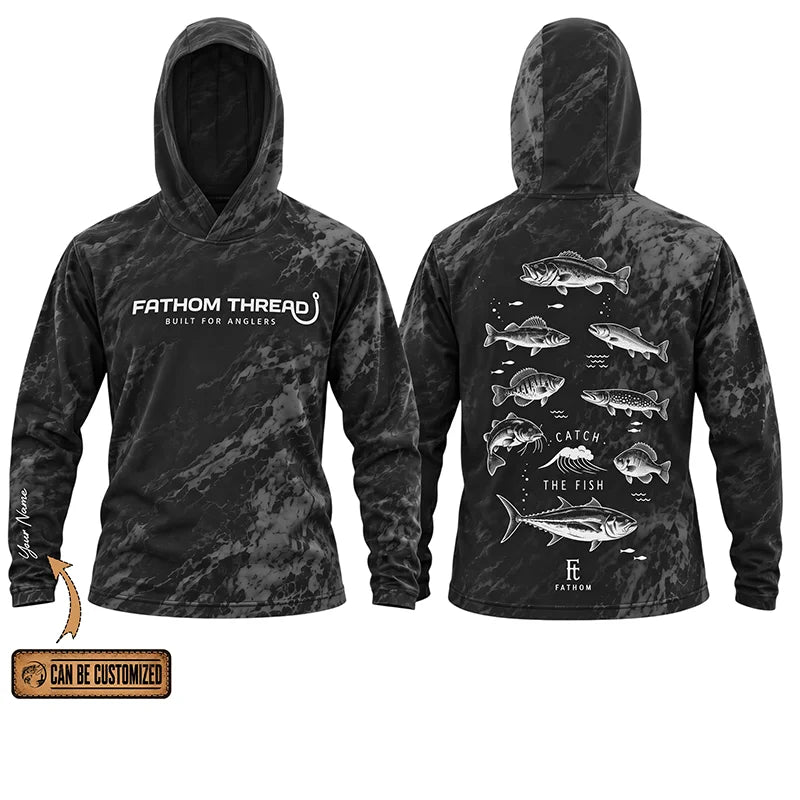 Fathom Thread Catch The Fish Camo Hooded Long Sleeve Shirt