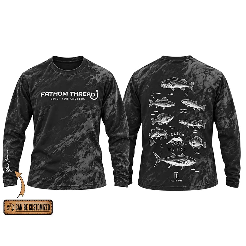 Fathom Thread Catch The Fish Camo Fishing Long Sleeve Shirt