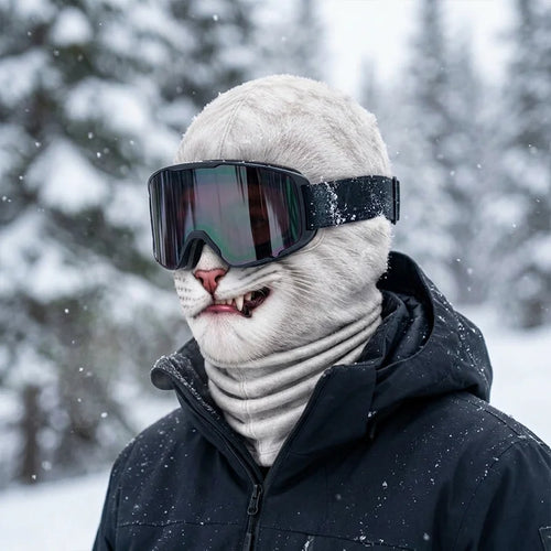 White Cat 3D Printed Ski Mask