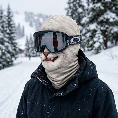 White Cat 3D Printed Ski Mask
