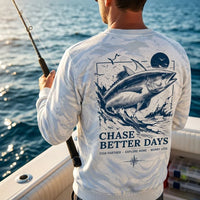 Personalized Chase Better Days Fishing Sketch Sweater