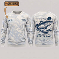 Personalized Chase Better Days Fishing Sketch Sweater