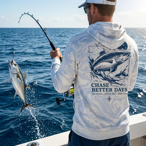 Personalized Chase Better Days Fishing Sketch Hoodie