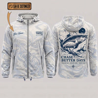 Personalized Chase Better Days Fishing Sketch Windbreaker Jacket