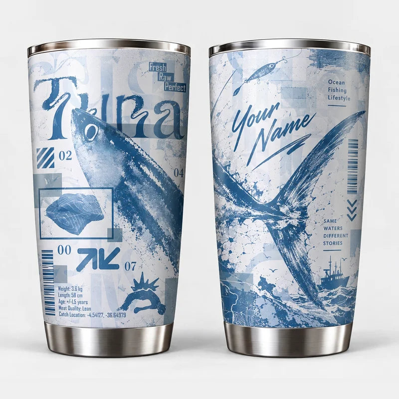 Personalized Tuna Ocean Fishing Technical 20oz Tumbler