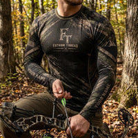 Personalized Fathom Thread Deer Antler Camo Hunting Long Sleeve Shirt