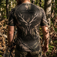 Personalized Fathom Thread Deer Antler Camo Hunting T-Shirt