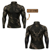 Personalized Fathom Thread Deer Antler Camo Zip Long Sleeve Shirt
