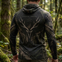 Personalized Fathom Thread Deer Antler Camo Hooded Long Sleeve Shirt