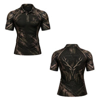 Personalized Fathom Thread Deer Antler Camo Hunting Polo Shirt
