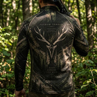 Personalized Fathom Thread Deer Antler Camo Zip Long Sleeve Shirt