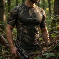 Personalized Fathom Thread Deer Antler Camo Hunting T-Shirt