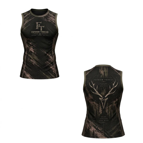 Personalized Fathom Thread Deer Antler Camo Hunting Tank Top