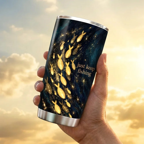 Just Keep Fishing Savior Christian Fishing 20oz Tumbler