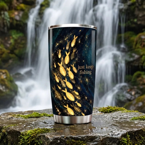 Just Keep Fishing Savior Christian Fishing 20oz Tumbler