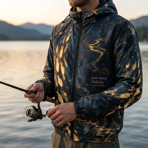 Just Keep Fishing Savior Lake Fork Texas Hooded Windbreaker Jacket