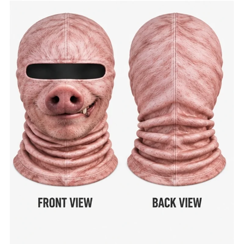 Realistic 3D Pig Face Funny Printed Ski Mask