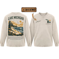 Personalized Lake Michigan Wild Shores Brighter Days Vintage Sweater