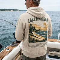 Personalized Lake Michigan Wild Shores Brighter Days Vintage Hoodie