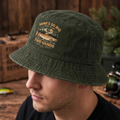 Mine's So Big Trout Fishing Vintage Bucket Hat