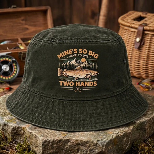 Mine's So Big Trout Fishing Vintage Bucket Hat