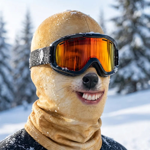 Funny Shiba Inu Human Teeth 3D Printed Ski Mask