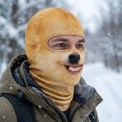 Funny Shiba Inu Human Teeth 3D Printed Ski Mask