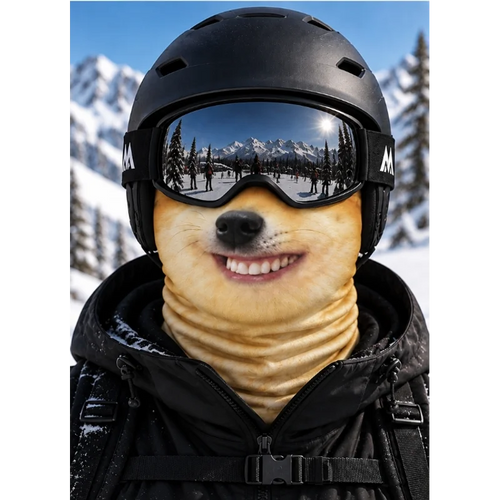Funny Shiba Inu Human Teeth 3D Printed Ski Mask