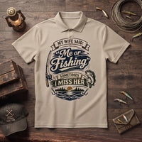 My Wife Said Me or Fishing Vintage Fishing Polo Shirt