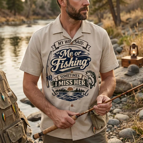 My Wife Said Me or Fishing Vintage Fishing Hawaiian Shirt