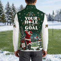 Personalized David Santa Plays Golf Too Christmas Zip Long Sleeve Shirt