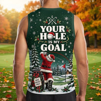 Personalized David Santa Plays Golf Too Christmas Golf Tank Top