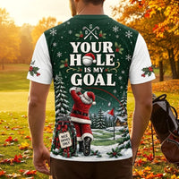 Personalized David Santa Plays Golf Too Christmas Golf T-Shirt