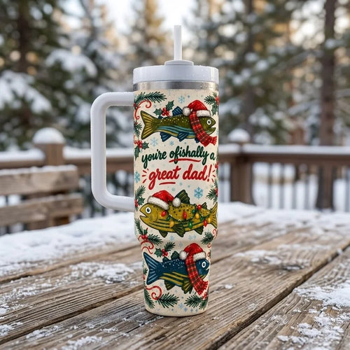 Ofishally A Great Dad Christmas Fishing 40oz Tumbler