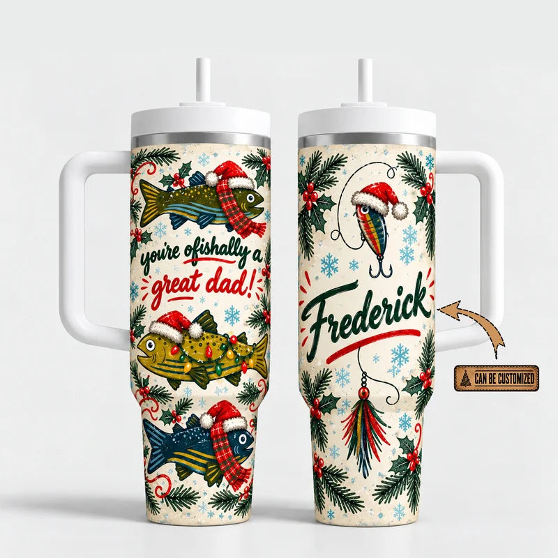 Ofishally A Great Dad Christmas Fishing 40oz Tumbler