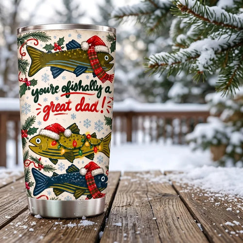 Ofishally A Great Dad Christmas Fishing 20oz Tumbler