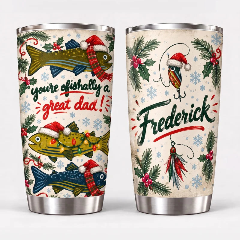 Ofishally A Great Dad Christmas Fishing 20oz Tumbler