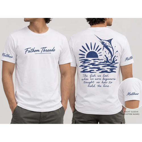 Fathom Threads Hold The Line Fishing T-Shirt