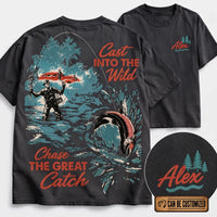 Personalized Cast Into The Wild Fishing Vintage T-Shirt