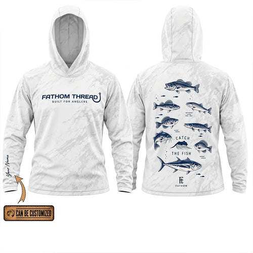 Fathom Thread Catch The Fish Camo Hooded Long Sleeve Shirt