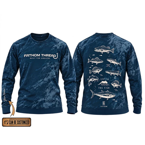 Fathom Thread Catch The Fish Camo Fishing Sweater