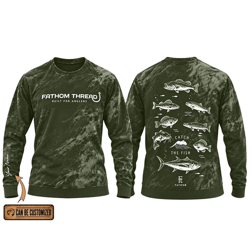 Fathom Thread Catch The Fish Camo Fishing Sweater