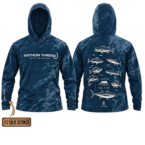 Fathom Thread Catch The Fish Camo Hooded Long Sleeve Shirt