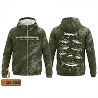Fathom Thread Catch The Fish Camo Fishing Windbreaker Jacket