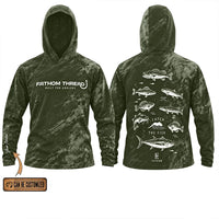 Fathom Thread Catch The Fish Camo Hooded Long Sleeve Shirt