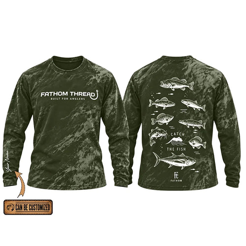 Fathom Thread Catch The Fish Camo Fishing Long Sleeve Shirt