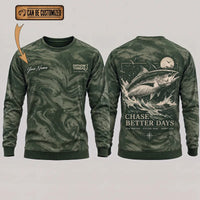Personalized Chase Better Days Fishing Sketch Sweater